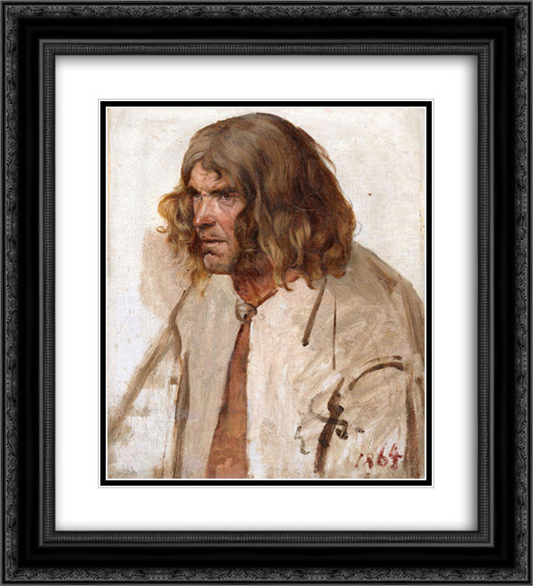 Estonian peasant 20x22 Black Ornate Wood Framed Art Print Poster with Double Matting by Gebhardt, Eduard von