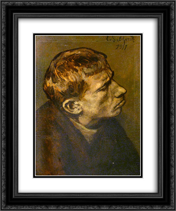 Portrait Of A Man 20x24 Black Ornate Wood Framed Art Print Poster with Double Matting by Gebhardt, Eduard von
