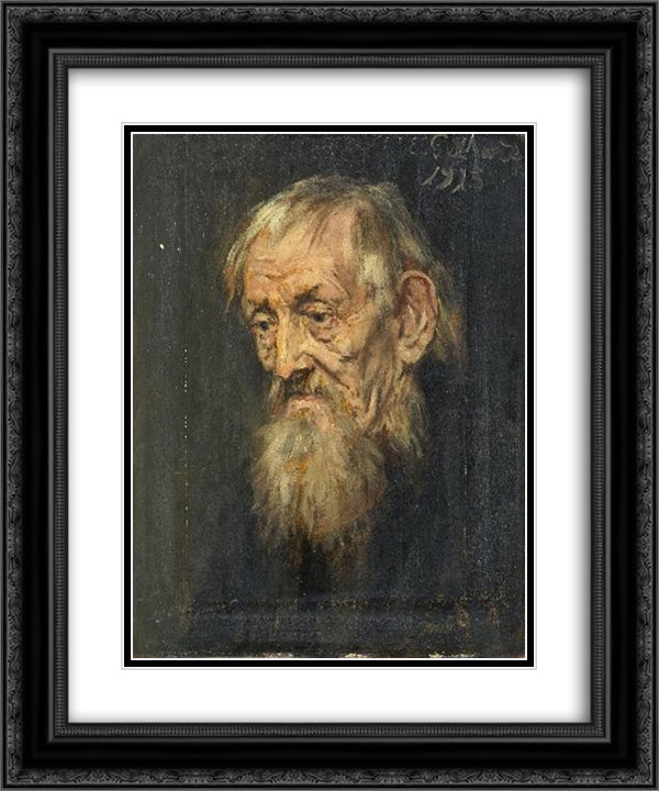 Portrait of an Old Man 20x24 Black Ornate Wood Framed Art Print Poster with Double Matting by Gebhardt, Eduard von