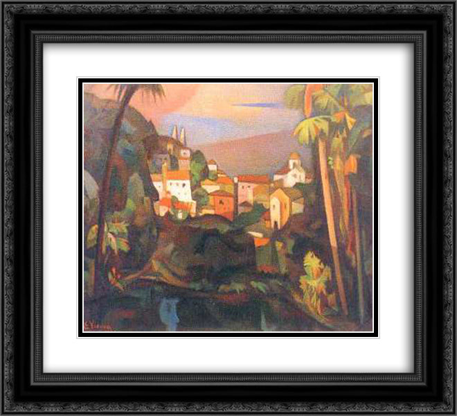 Paisagem de Sintra 22x20 Black Ornate Wood Framed Art Print Poster with Double Matting by Viana, Eduardo