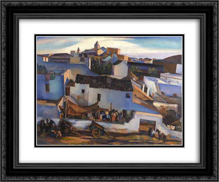 Pousada de Ciganos 24x20 Black Ornate Wood Framed Art Print Poster with Double Matting by Viana, Eduardo