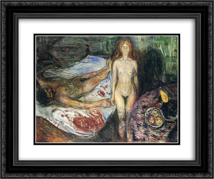 Death of Marat I 24x20 Black Ornate Wood Framed Art Print Poster with Double Matting by Munch, Edvard