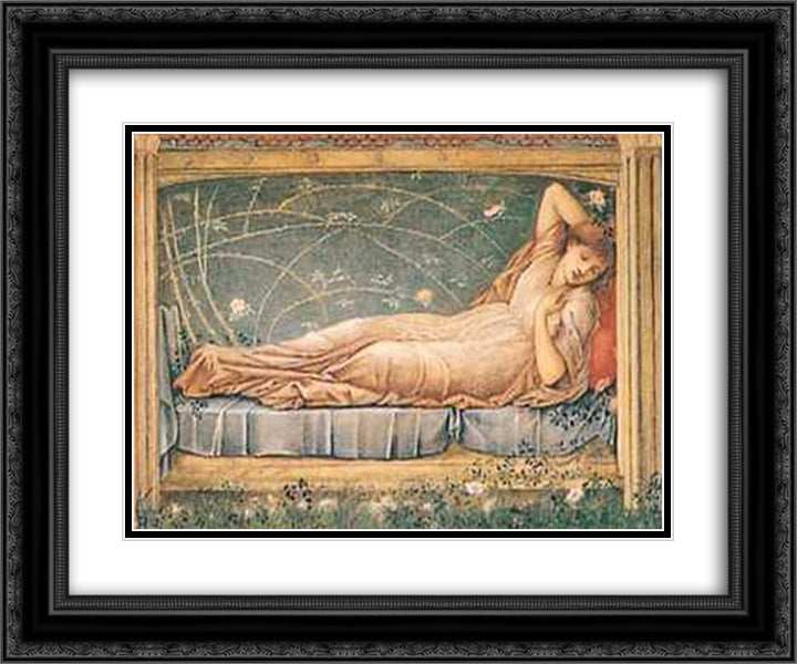 Sleeping Beauty 24x20 Black Ornate Wood Framed Art Print Poster with Double Matting by Burne Jones, Edward