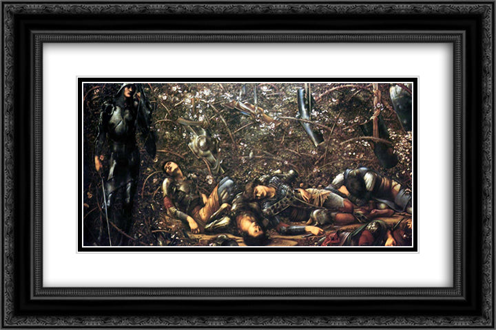 The Briar Wood 24x16 Black Ornate Wood Framed Art Print Poster with Double Matting by Burne Jones, Edward