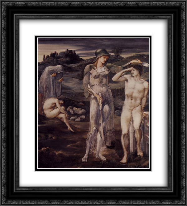 The Calling of Perseus 20x22 Black Ornate Wood Framed Art Print Poster with Double Matting by Burne Jones, Edward