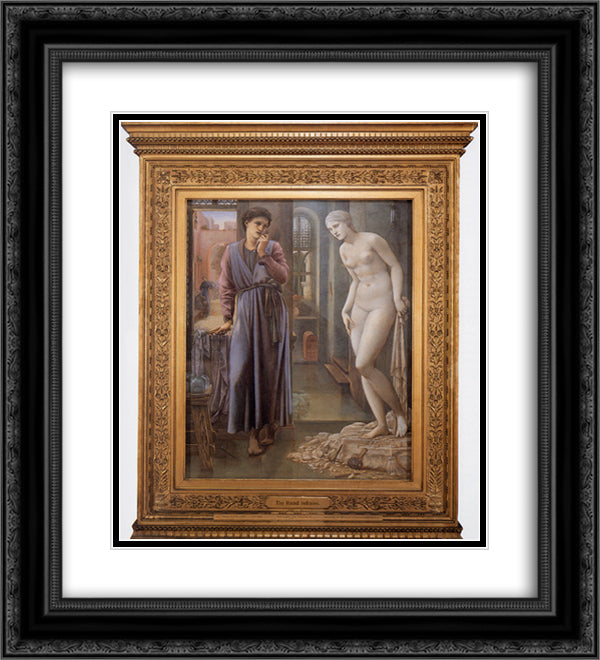 The Hand Refrains 20x22 Black Ornate Wood Framed Art Print Poster with Double Matting by Burne Jones, Edward