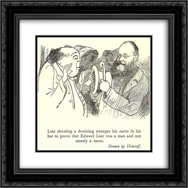 Self-portrait 20x20 Black Ornate Wood Framed Art Print Poster with Double Matting by Lear, Edward