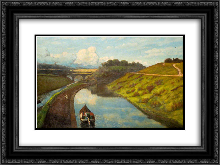 Galton Bridge 24x18 Black Ornate Wood Framed Art Print Poster with Double Matting by Taylor, Edward R.