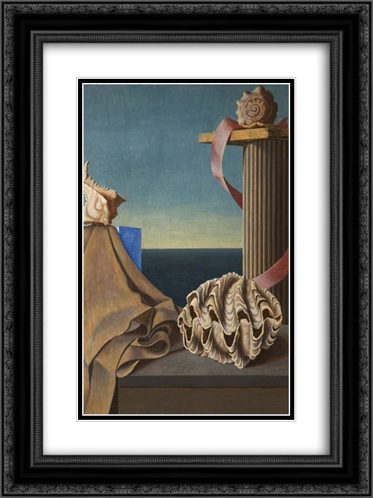 Coquillages 18x24 Black Ornate Wood Framed Art Print Poster with Double Matting by Wadsworth, Edward