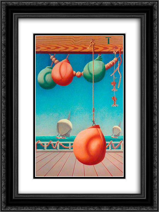 Pendent 18x24 Black Ornate Wood Framed Art Print Poster with Double Matting by Wadsworth, Edward