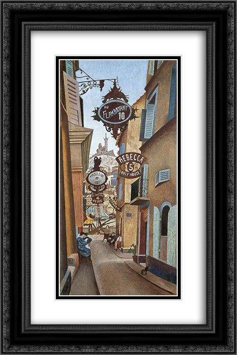 Rue de la Reynarde, Marseilles, France 16x24 Black Ornate Wood Framed Art Print Poster with Double Matting by Wadsworth, Edward