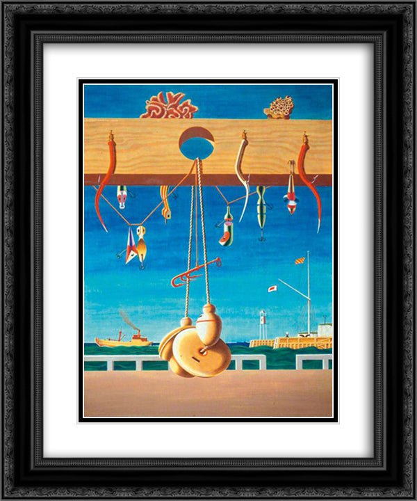 The First of the Ebb, the Sailor and the Sea 20x24 Black Ornate Wood Framed Art Print Poster with Double Matting by Wadsworth, Edward