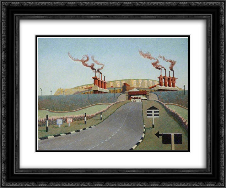 Top of the World 24x20 Black Ornate Wood Framed Art Print Poster with Double Matting by Wadsworth, Edward