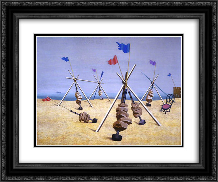Visibility Moderate 24x20 Black Ornate Wood Framed Art Print Poster with Double Matting by Wadsworth, Edward