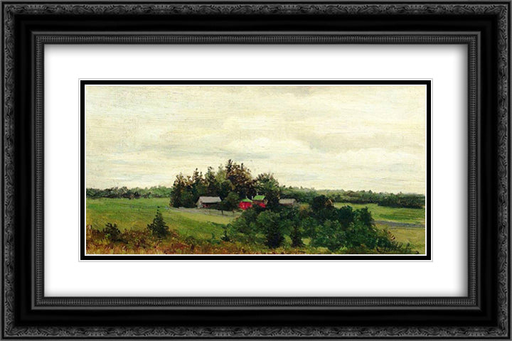 Farm 24x16 Black Ornate Wood Framed Art Print Poster with Double Matting by Volkov, Efim
