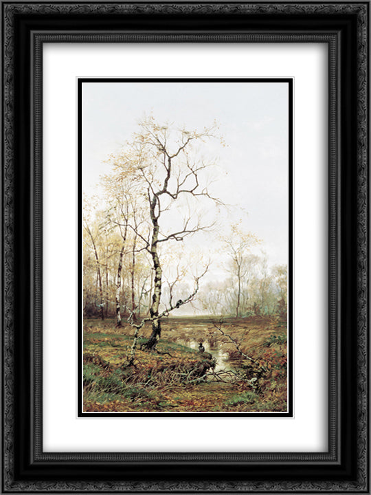 In Forest after Spring 18x24 Black Ornate Wood Framed Art Print Poster with Double Matting by Volkov, Efim