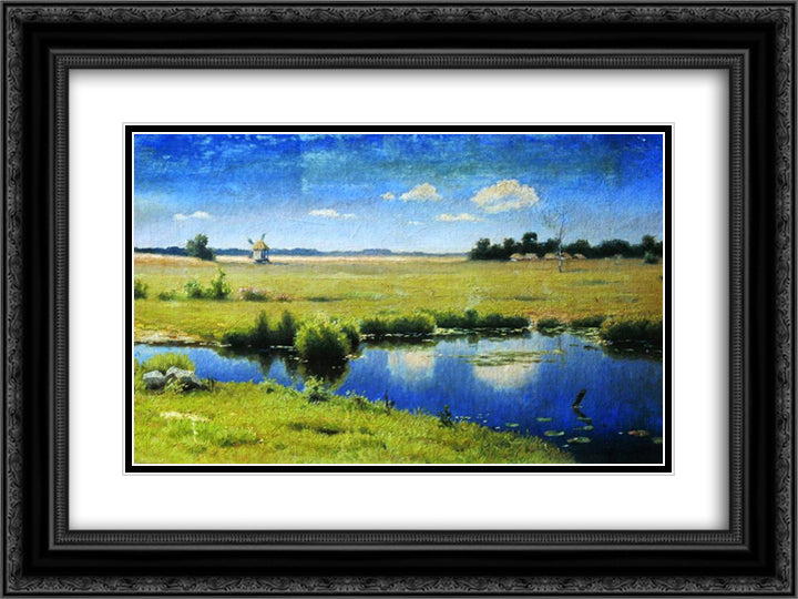 River in Ukraine 24x18 Black Ornate Wood Framed Art Print Poster with Double Matting by Volkov, Efim