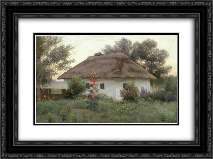Ukrainian Landscape 24x18 Black Ornate Wood Framed Art Print Poster with Double Matting by Volkov, Efim