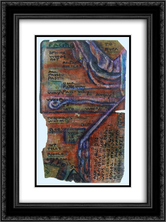 Facing 18x24 Black Ornate Wood Framed Art Print Poster with Double Matting by von Freytag Loringhoven, Elsa