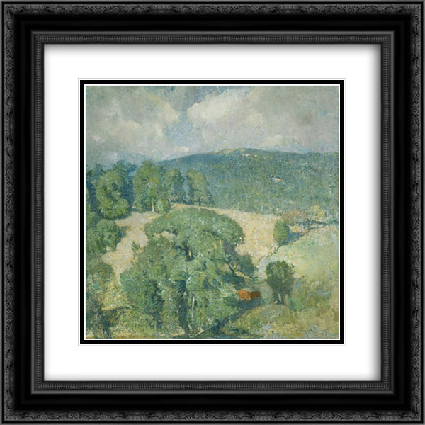 Connecticut Hillside 20x20 Black Ornate Wood Framed Art Print Poster with Double Matting by Carlsen, Emil