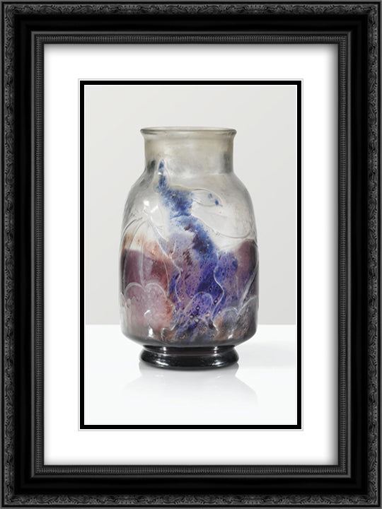 Chine, Vase parlant 18x24 Black Ornate Wood Framed Art Print Poster with Double Matting by Galle, Emile