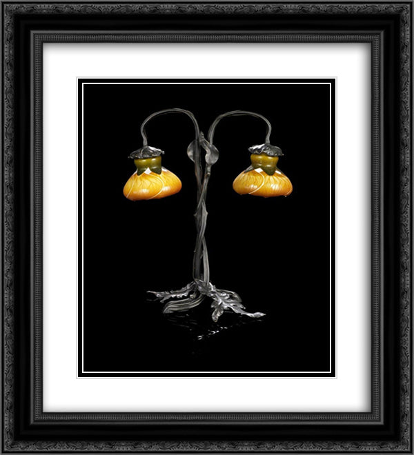 Clematites 20x22 Black Ornate Wood Framed Art Print Poster with Double Matting by Galle, Emile