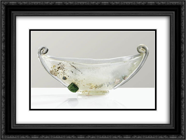 La Source (Coupe parlante) 24x18 Black Ornate Wood Framed Art Print Poster with Double Matting by Galle, Emile