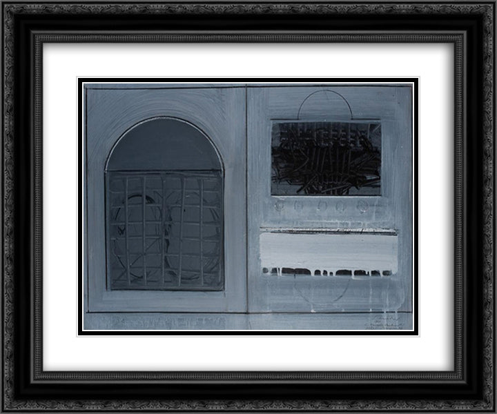 Composizione 24x20 Black Ornate Wood Framed Art Print Poster with Double Matting by Scanavino, Emilio