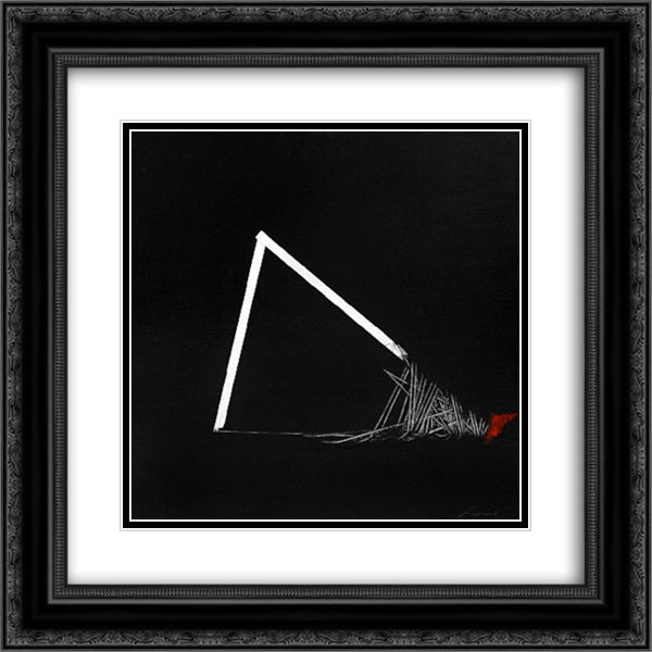 Geometria malata 20x20 Black Ornate Wood Framed Art Print Poster with Double Matting by Scanavino, Emilio