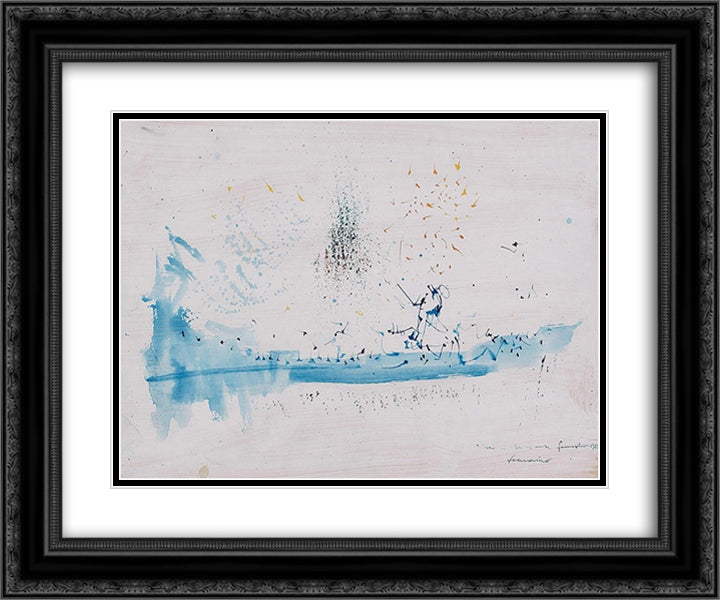 Untitled 24x20 Black Ornate Wood Framed Art Print Poster with Double Matting by Scanavino, Emilio