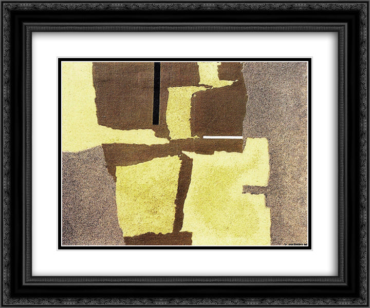 Apparizione cosmica II 24x20 Black Ornate Wood Framed Art Print Poster with Double Matting by Prampolini, Enrico