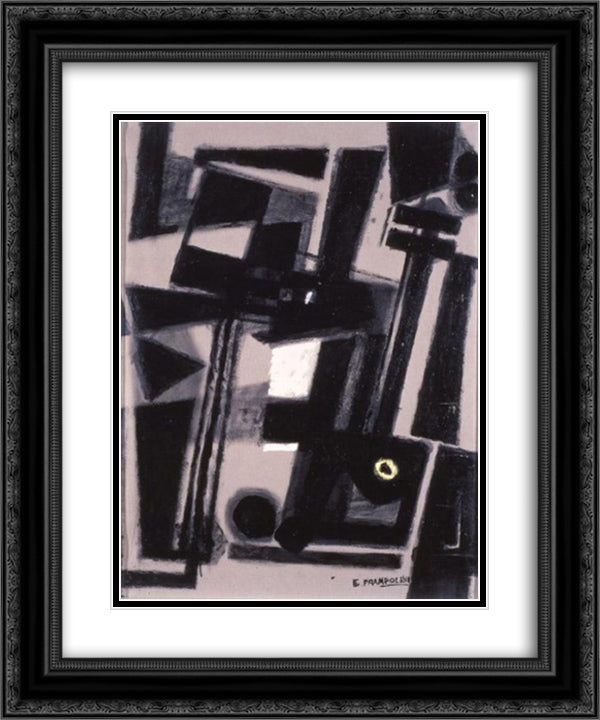Composition 20x24 Black Ornate Wood Framed Art Print Poster with Double Matting by Prampolini, Enrico