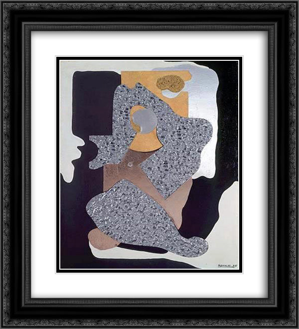 Intervista con la materia 20x22 Black Ornate Wood Framed Art Print Poster with Double Matting by Prampolini, Enrico