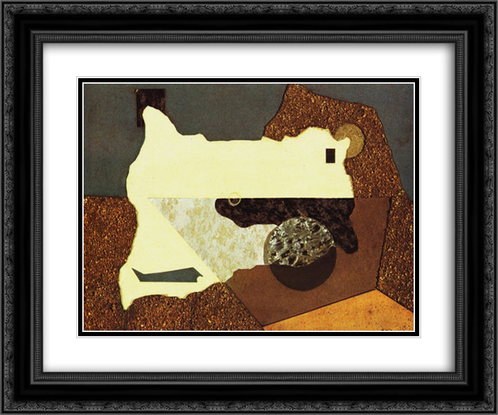 Intervista con la materia 24x20 Black Ornate Wood Framed Art Print Poster with Double Matting by Prampolini, Enrico