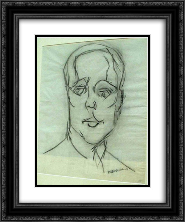 Ritratto N° 25 20x24 Black Ornate Wood Framed Art Print Poster with Double Matting by Prampolini, Enrico