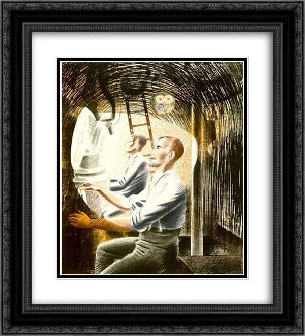 Diving Controls 2 20x22 Black Ornate Wood Framed Art Print Poster with Double Matting by Ravilious, Eric
