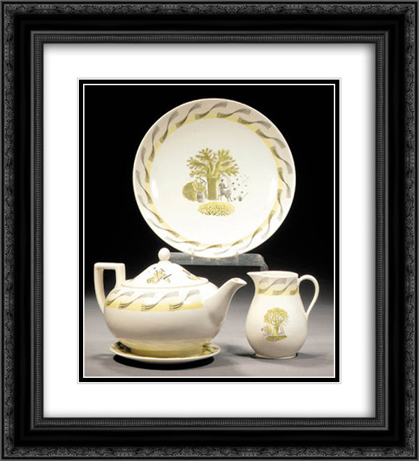 The 'Garden' series for Wedgwood 20x22 Black Ornate Wood Framed Art Print Poster with Double Matting by Ravilious, Eric
