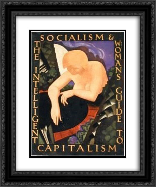 The Intelligent Woman's Guide to Socialism and Capitalism (cover) 20x24 Black Ornate Wood Framed Art Print Poster with Double Matting by Ravilious, Eric