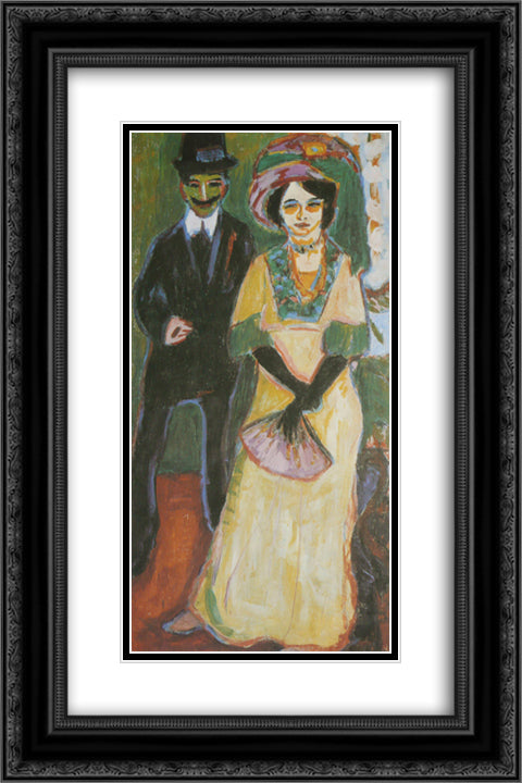 Dodo and Her Son 16x24 Black Ornate Wood Framed Art Print Poster with Double Matting by Kirchner, Ernst Ludwig