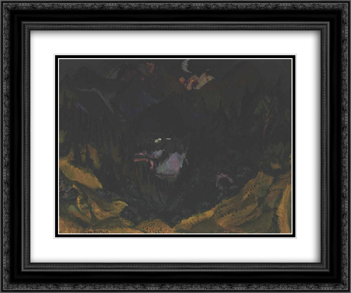 Junkerboden 24x20 Black Ornate Wood Framed Art Print Poster with Double Matting by Kirchner, Ernst Ludwig