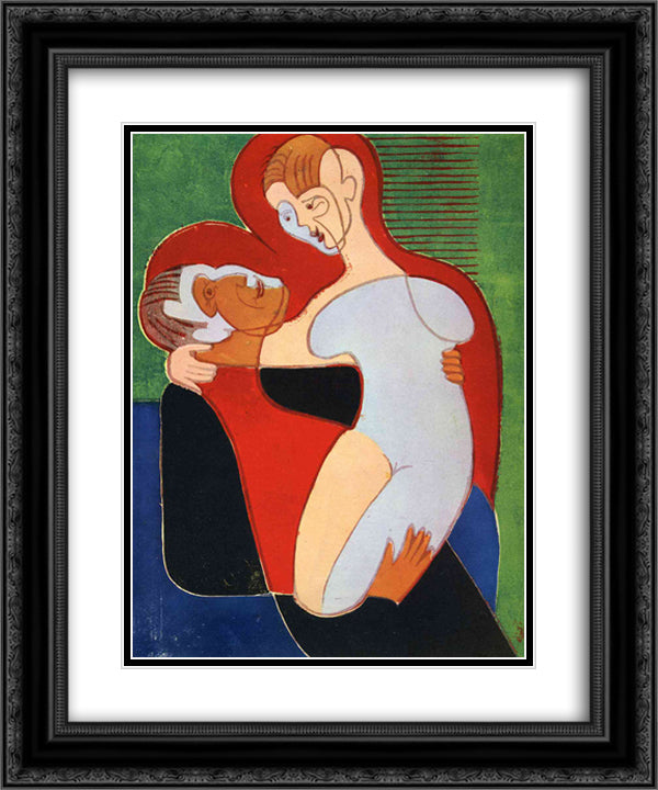 Lovers (The Hembusses) 20x24 Black Ornate Wood Framed Art Print Poster with Double Matting by Kirchner, Ernst Ludwig