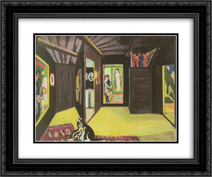 Mountain Atelier 24x20 Black Ornate Wood Framed Art Print Poster with Double Matting by Kirchner, Ernst Ludwig