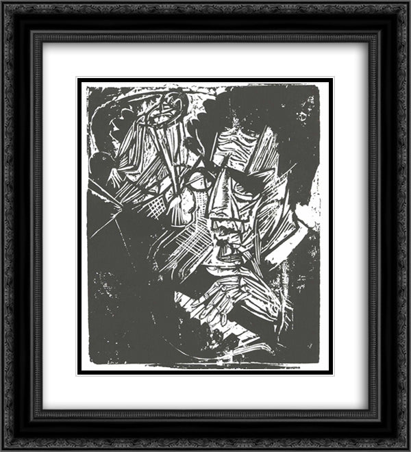 Portrait of the Conductor and Composer Otto Klemperer 20x22 Black Ornate Wood Framed Art Print Poster with Double Matting by Kirchner, Ernst Ludwig