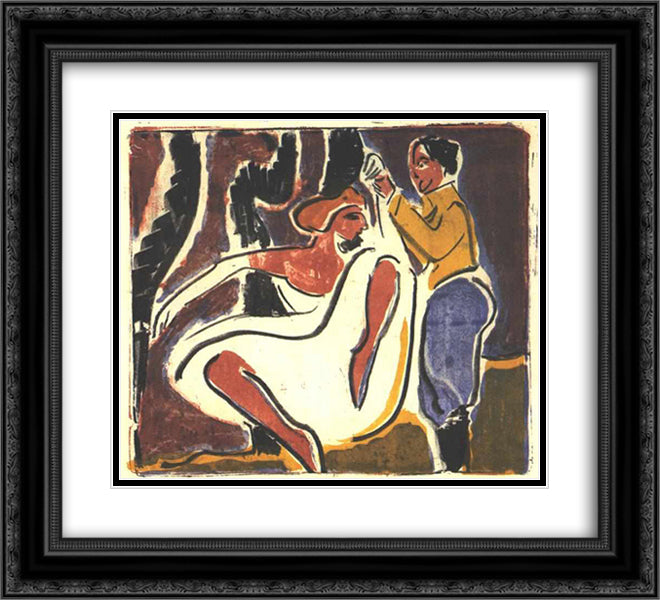 Russian Dancer 22x20 Black Ornate Wood Framed Art Print Poster with Double Matting by Kirchner, Ernst Ludwig