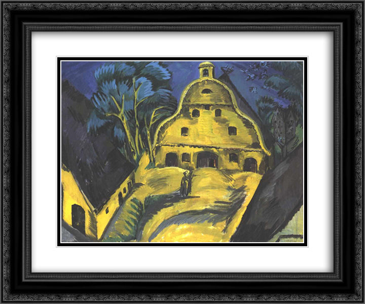 Staberhof Farm on Fehmarn I 24x20 Black Ornate Wood Framed Art Print Poster with Double Matting by Kirchner, Ernst Ludwig