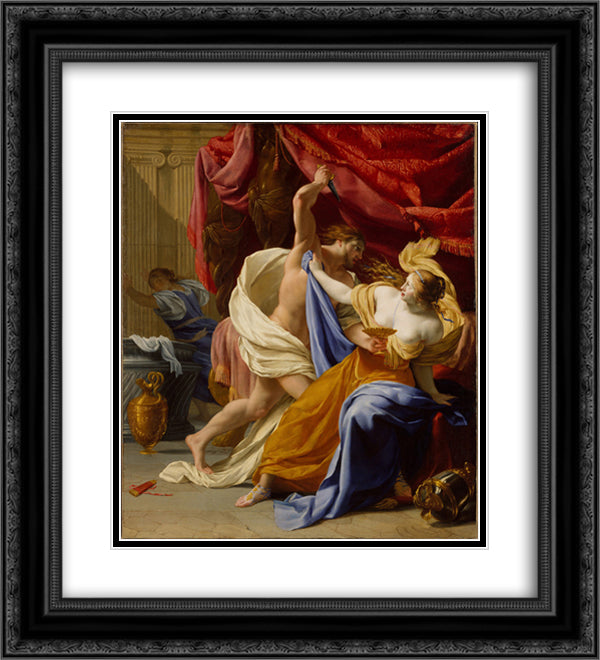 Rape of Tamar 20x22 Black Ornate Wood Framed Art Print Poster with Double Matting by Le Sueur, Eustache