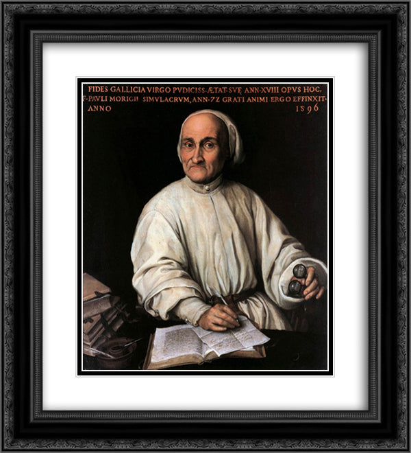 Portrait of Paolo Morigia 20x22 Black Ornate Wood Framed Art Print Poster with Double Matting by Galizia, Fede