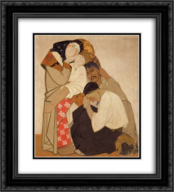 Life (triptych) - Family 20x22 Black Ornate Wood Framed Art Print Poster with Double Matting by Krychevsky, Fedir