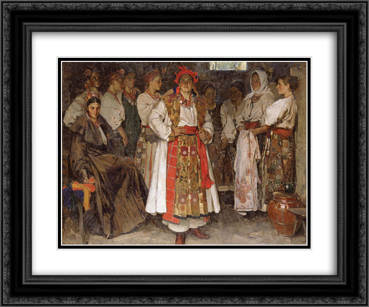 The bride 24x20 Black Ornate Wood Framed Art Print Poster with Double Matting by Krychevsky, Fedir