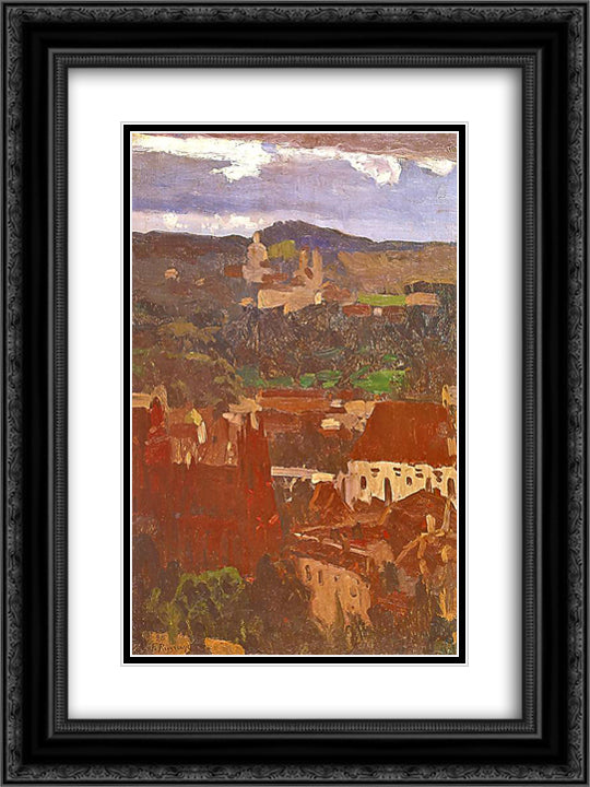 Koscioly wilenskie 18x24 Black Ornate Wood Framed Art Print Poster with Double Matting by Ruszczyc, Ferdynand